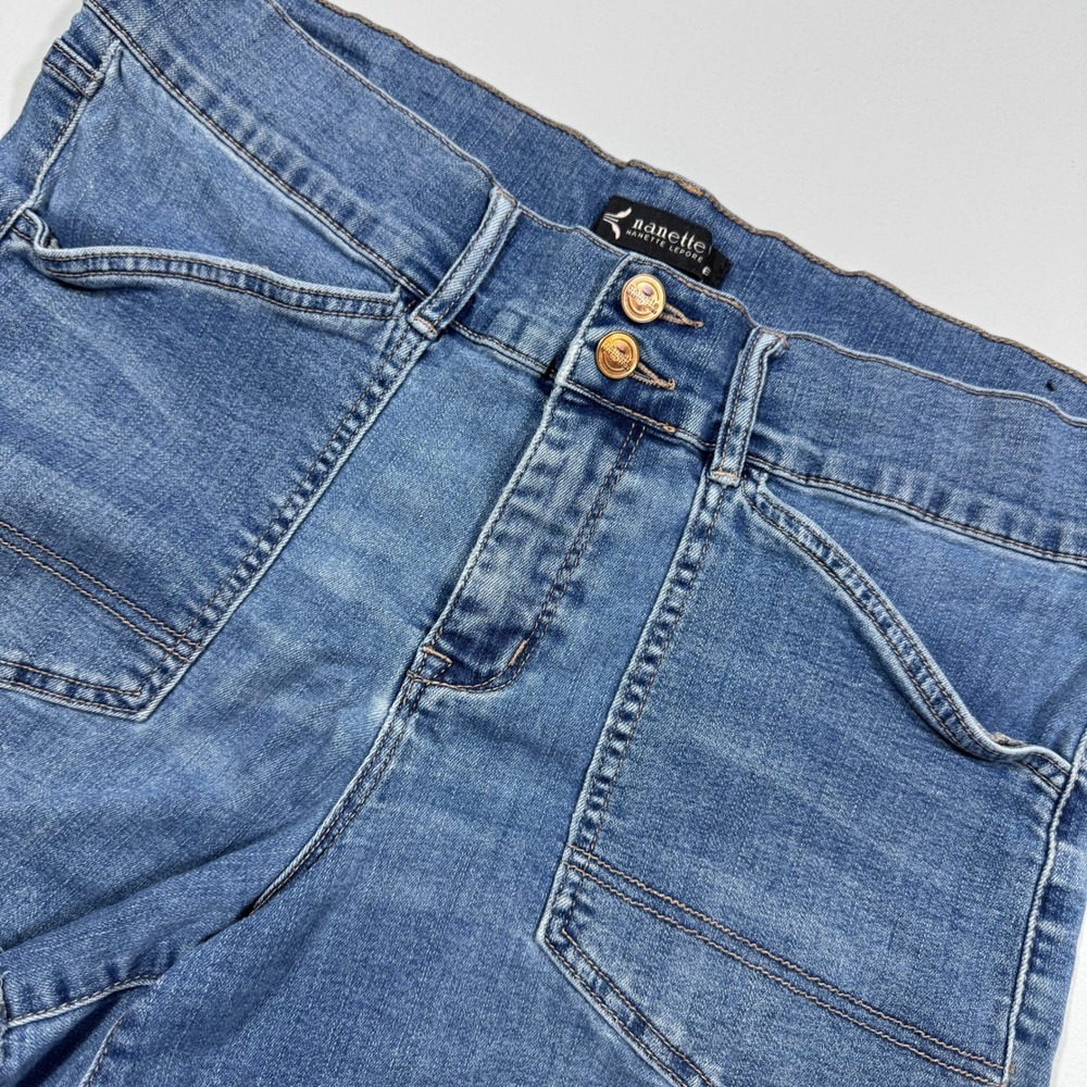 Nanette Nanette Lepore Belle High Rise Denim Shorts Blue Medium Wash Size 12